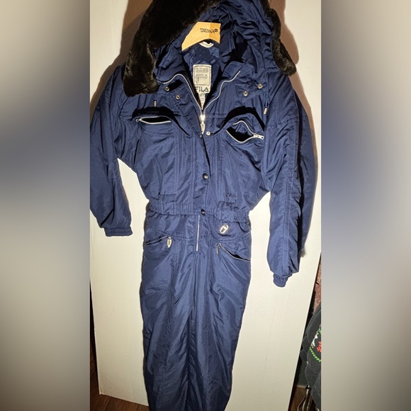 Fila Pants - Fila Navy Hooded Ski Suit
